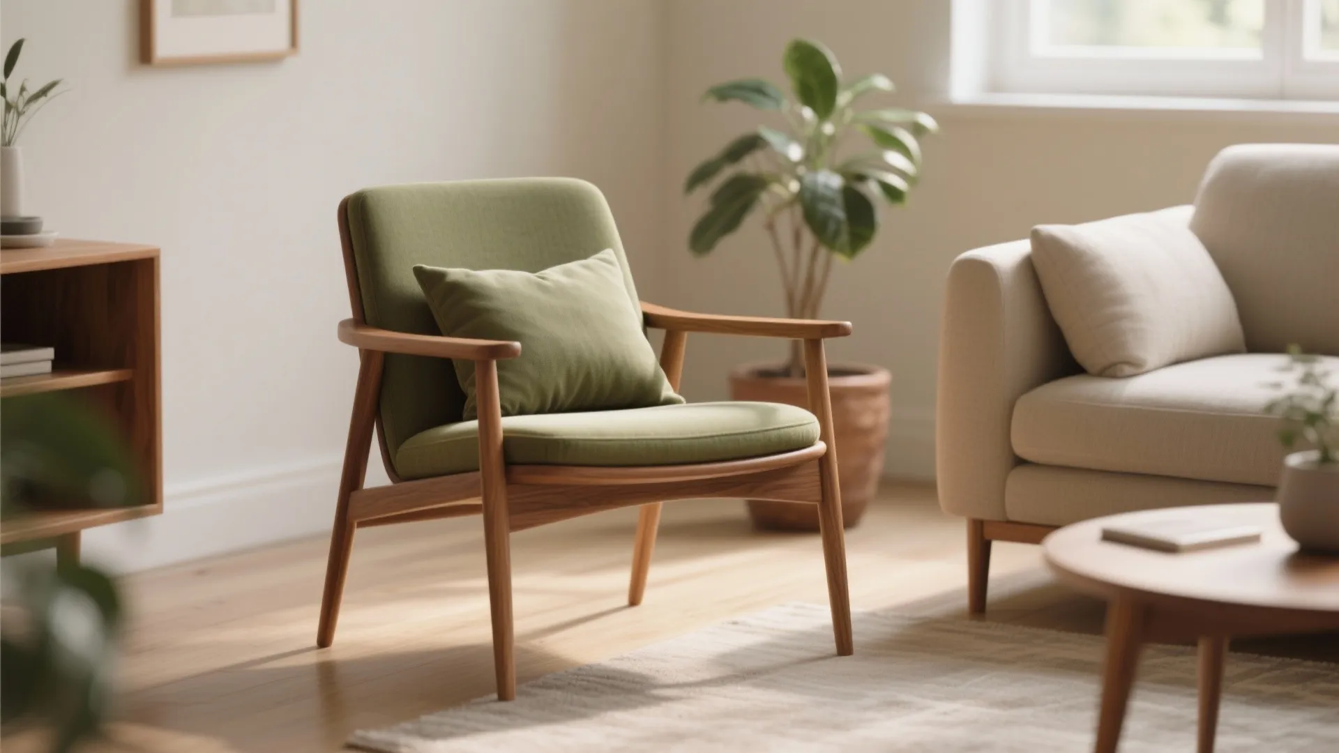 1. Slim mid-century profile chair