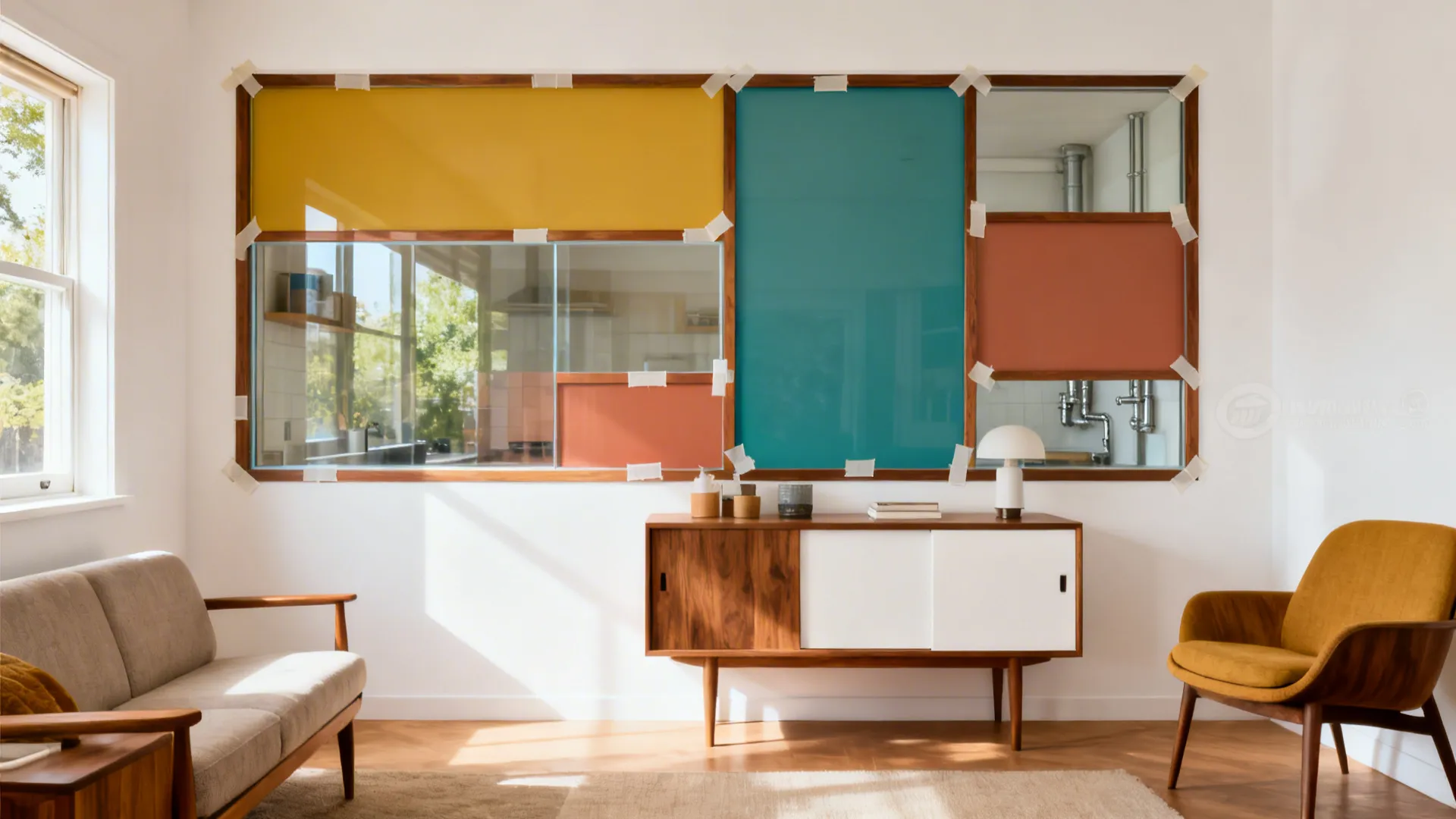Patterned color blocking with mid-century hues