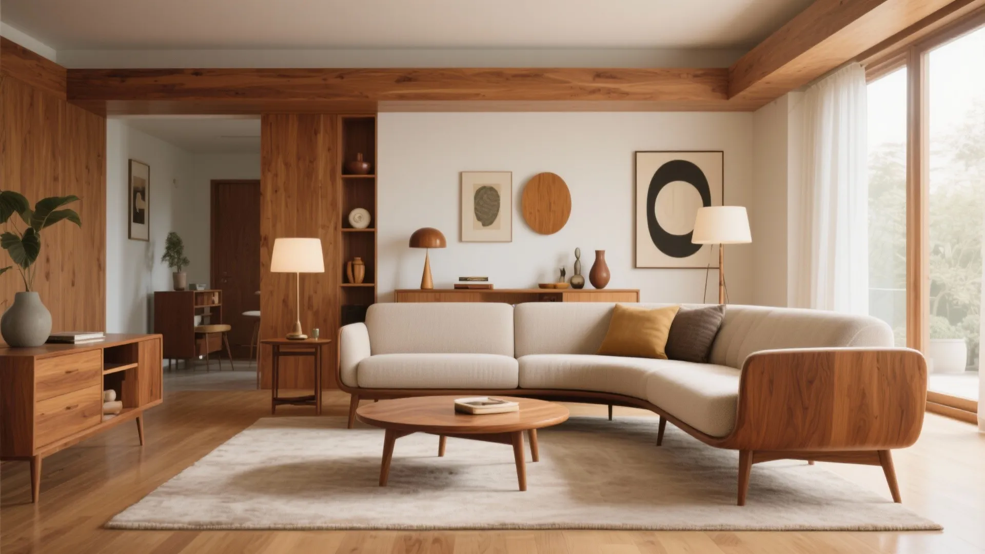 5. Mid-Century Modern Curved Lines