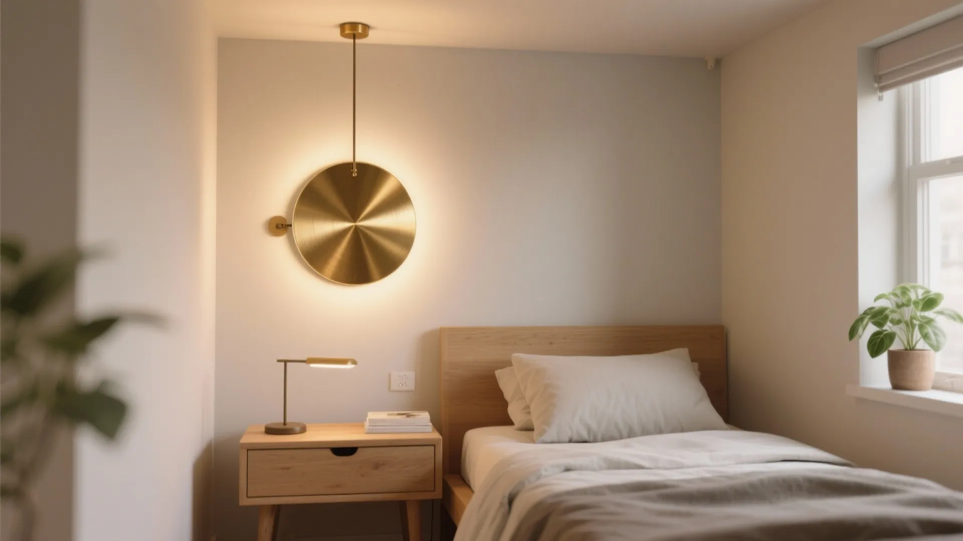 2. Mid-century Brass Disk Light