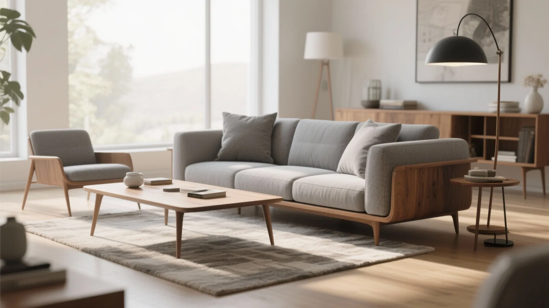 6. Mid-Century Modern Gray Pieces