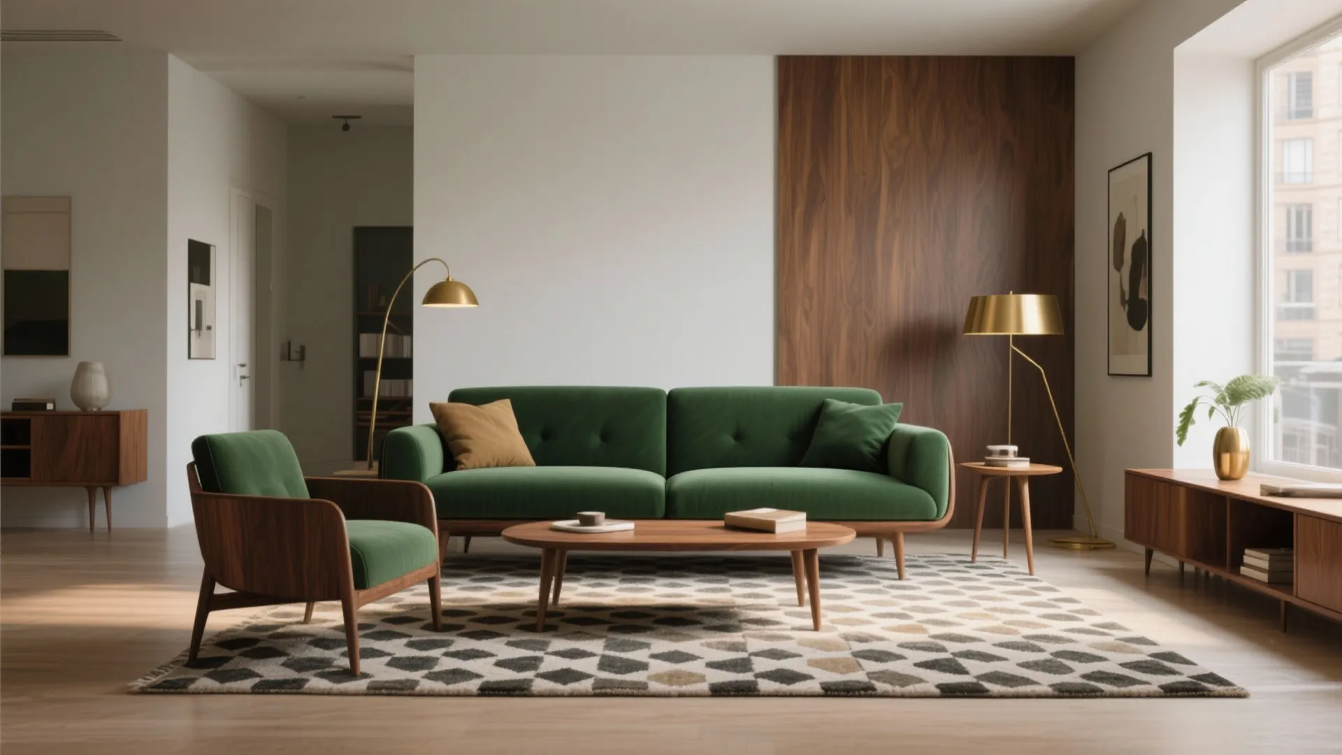 3. Mid-century modern contrast