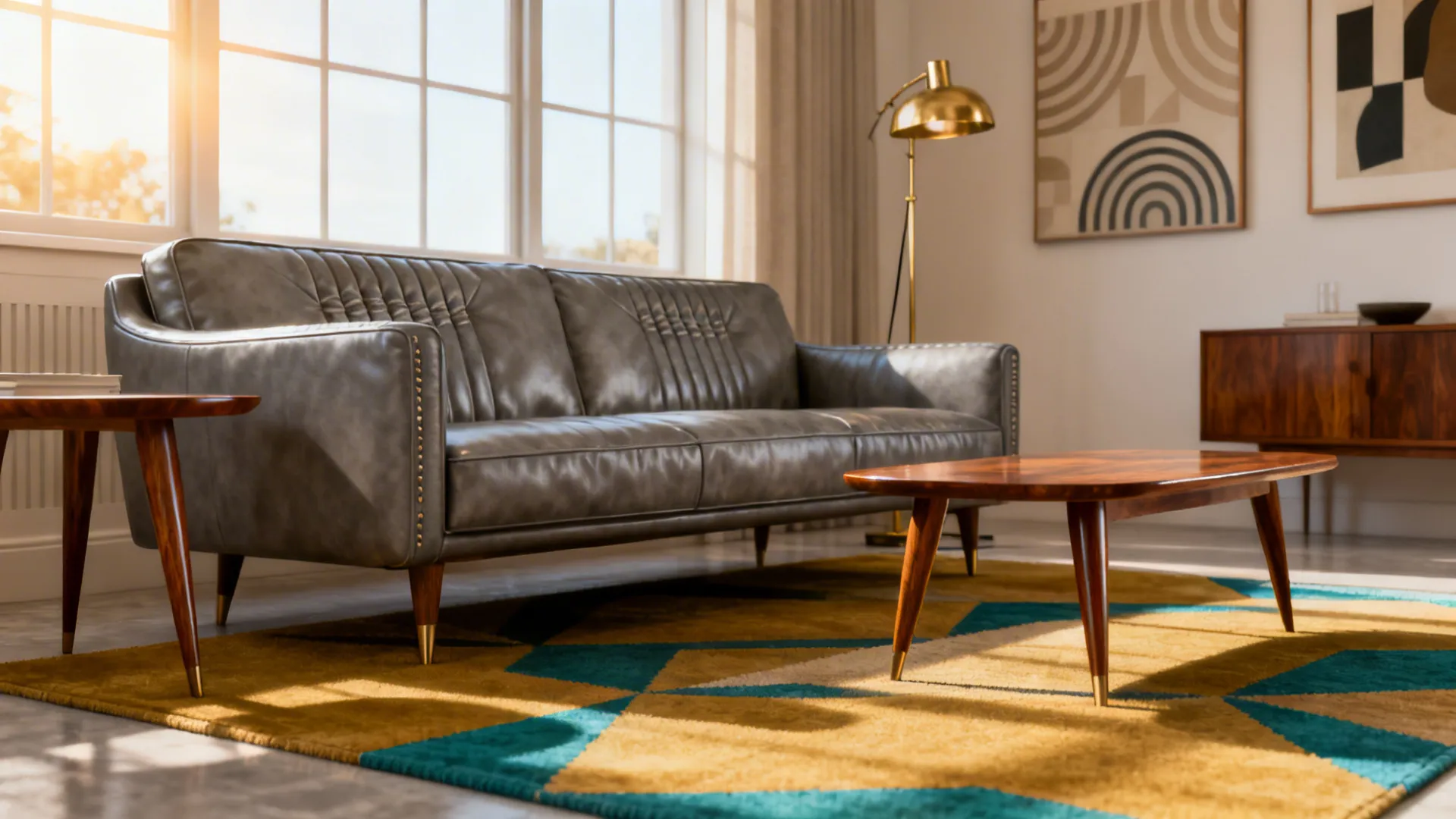 3. Mid-century nod with bold geometry