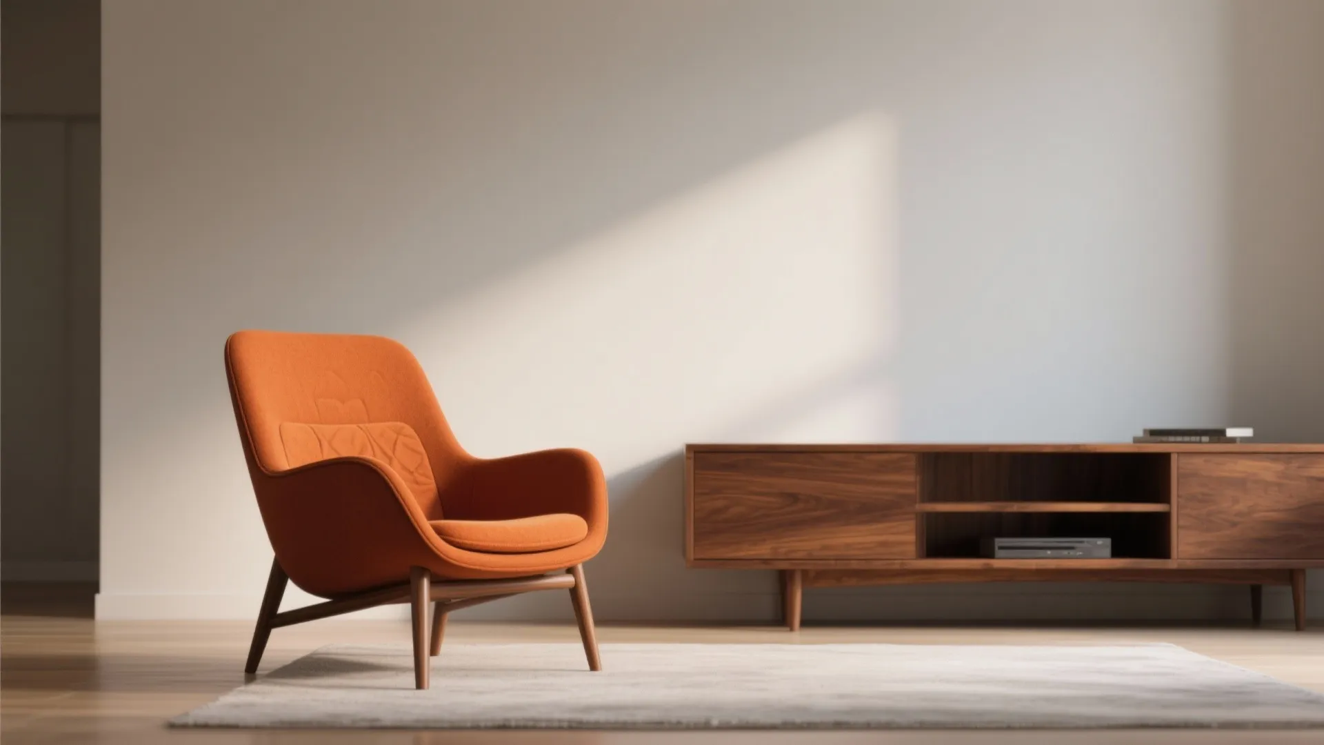 3. Mid-Century Modern Notes with Orange Upholstery