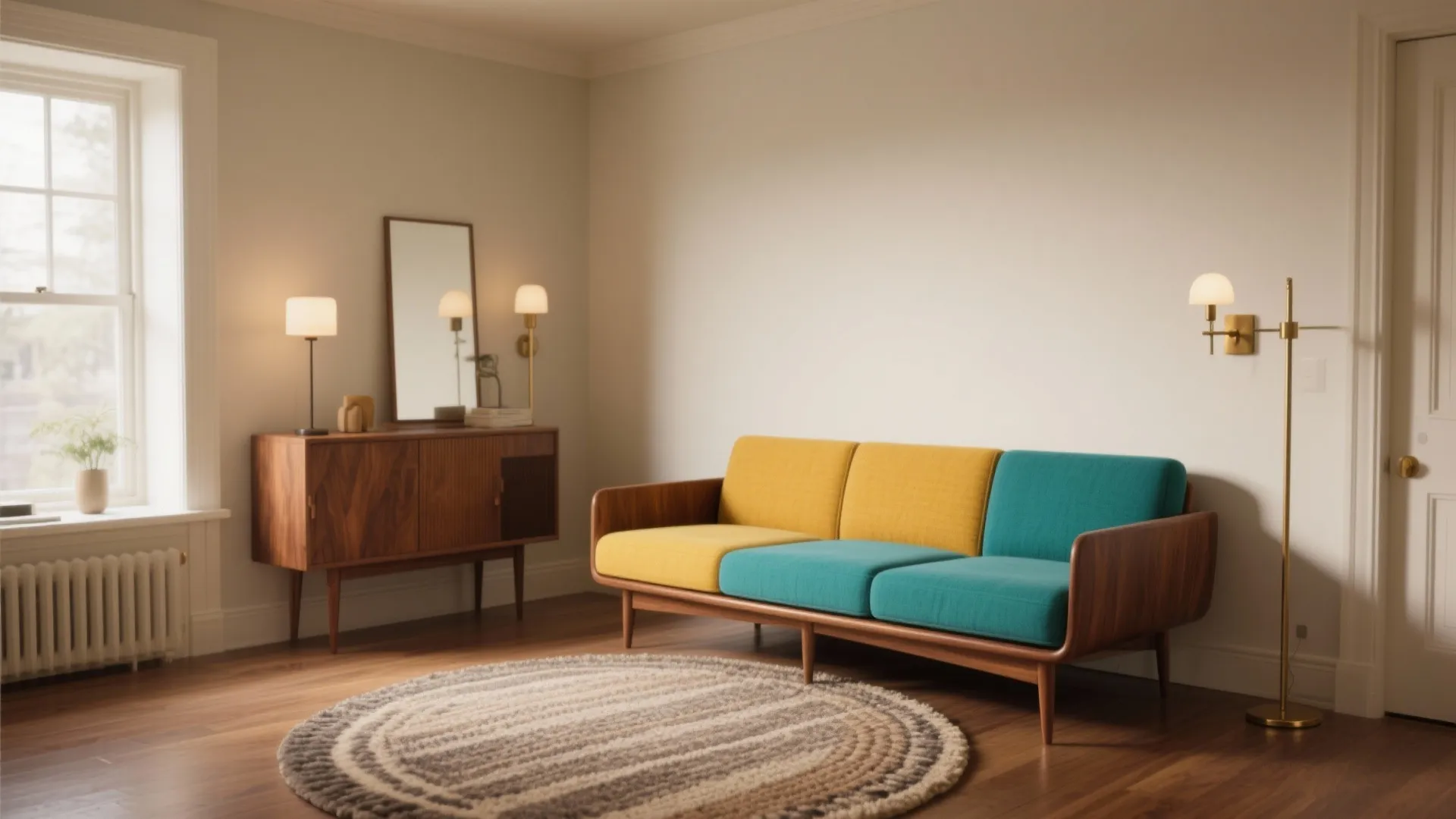 2. Mid-Century Warm with a Pop