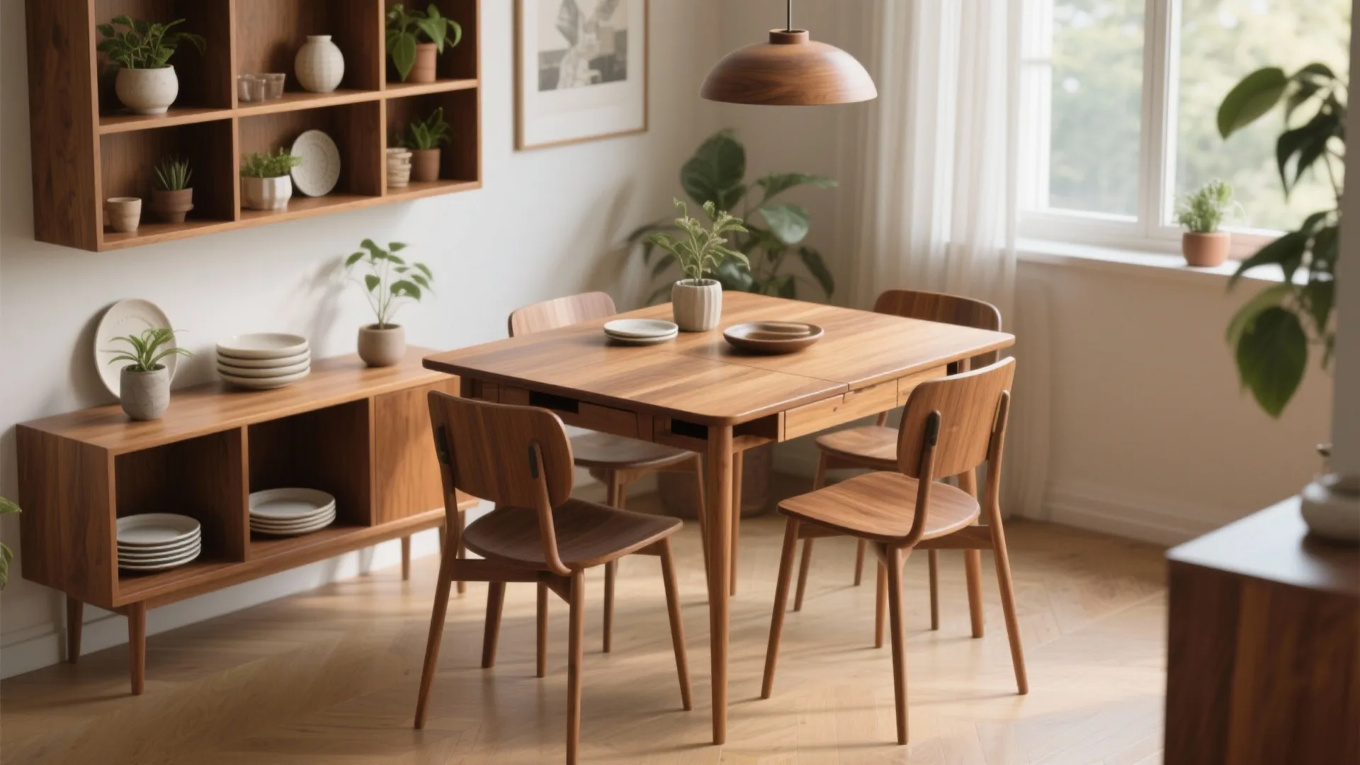 3. Mid-century modern drop leaf for style and storage