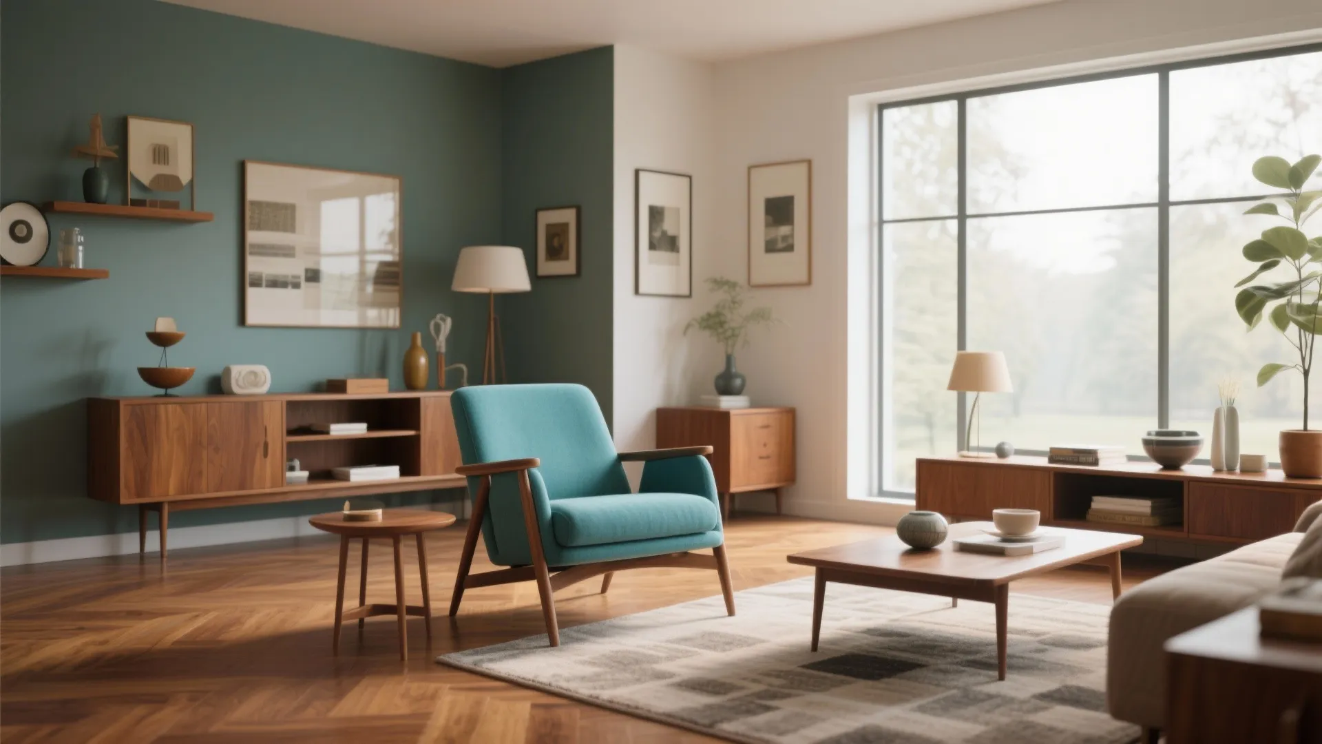 7. Mid-Century Modern Turquoise