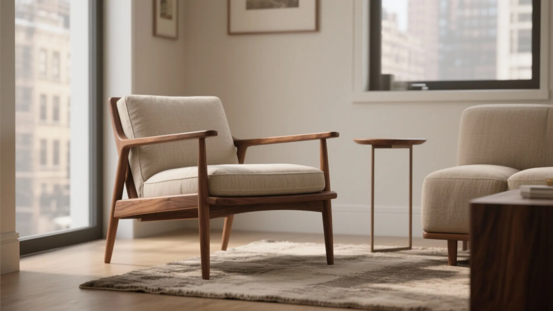 Mid-century solid wood armchairs