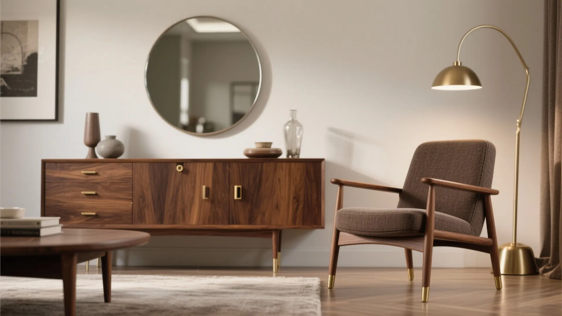 2. Mid-Century Walnut for Sophistication
