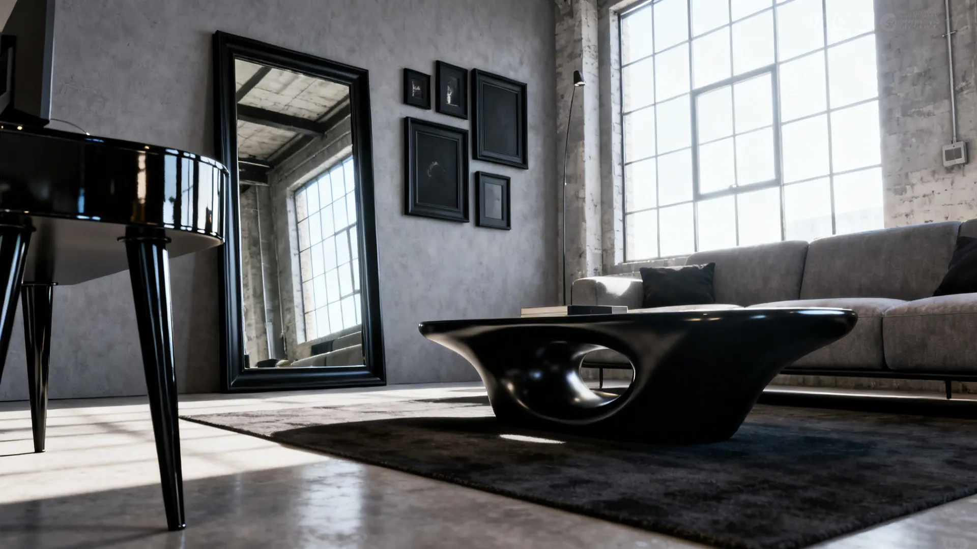 2. Mid-Grey with High-Contrast Black Details