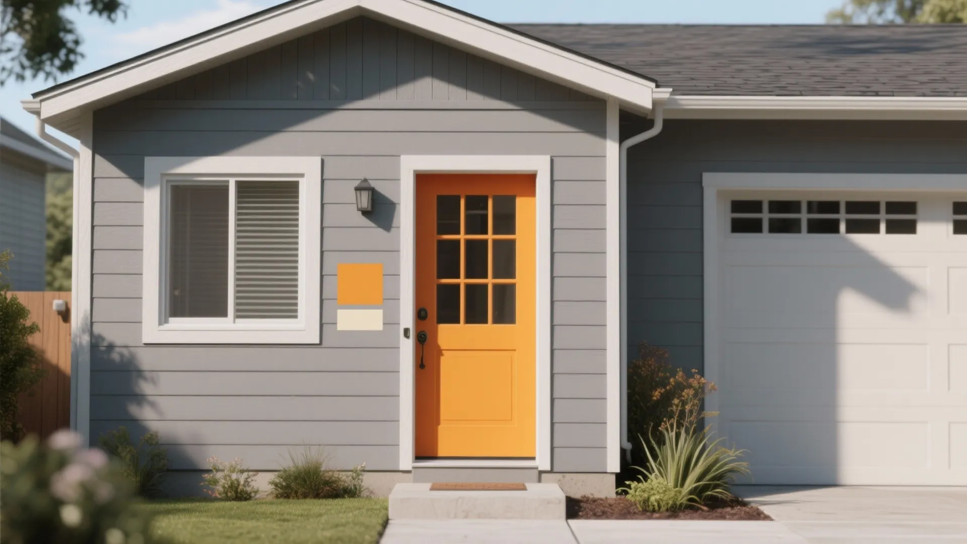 5. Mid-Grey with Warm Accent Doors