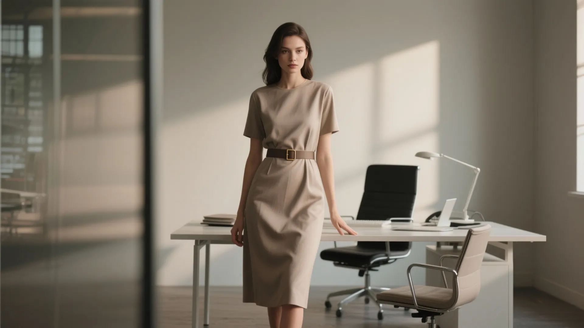 2. Midi Dress with Belt