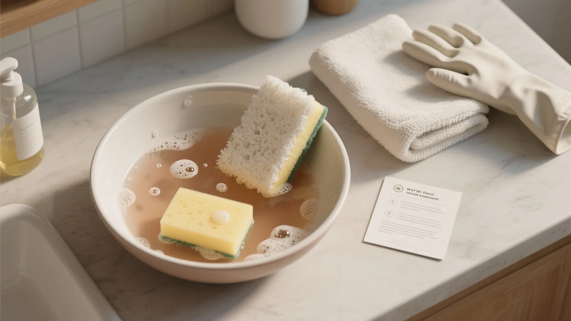 2. Use mild soap and a soft sponge