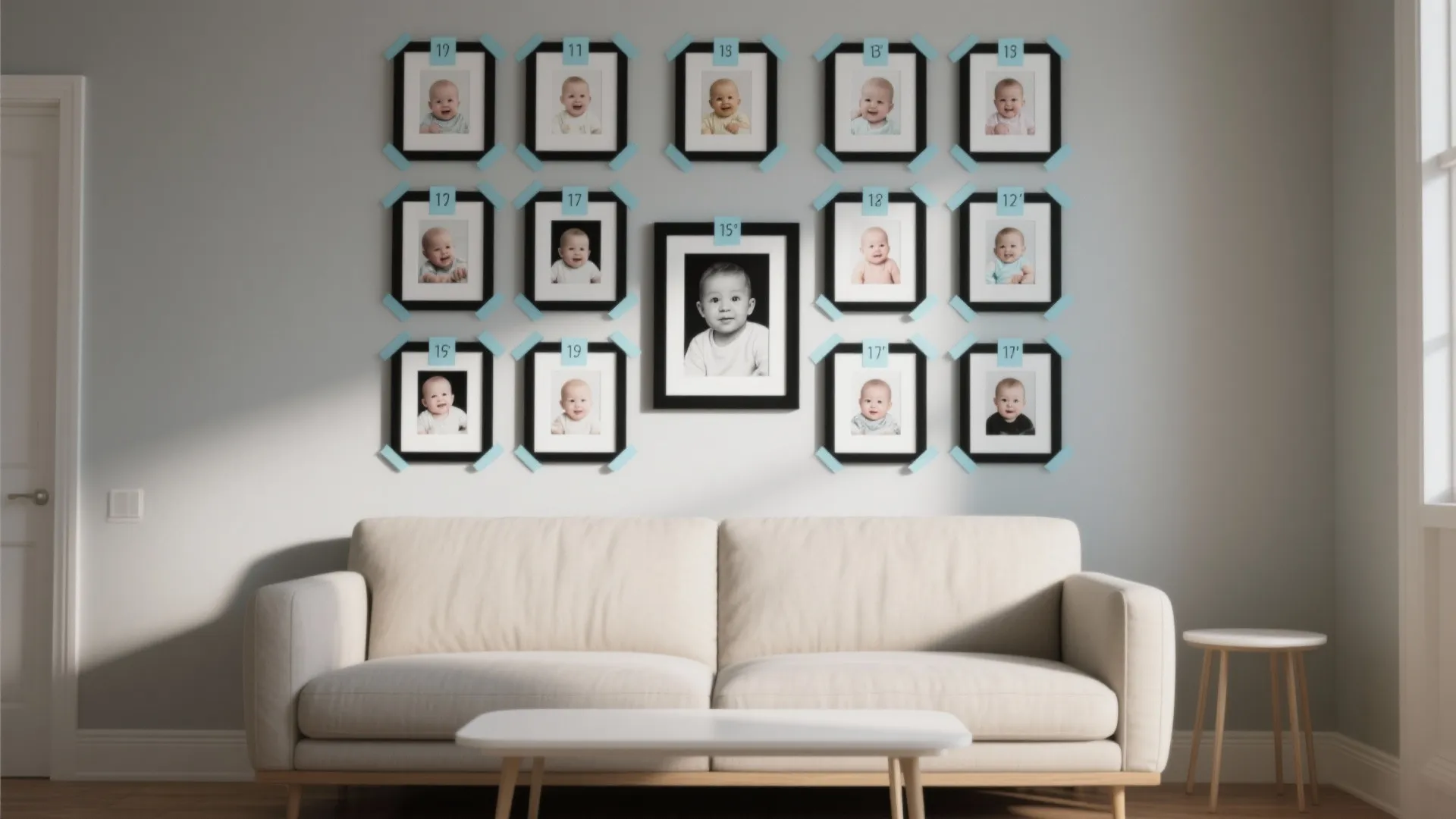 Minimalist Milestone Gallery (Black, White & Baby Blue)