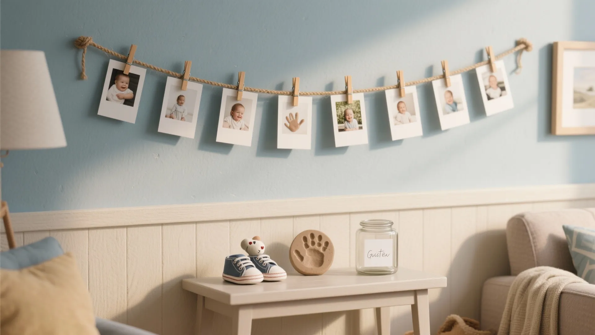 Milestone Photo Wall and Keepsake Table