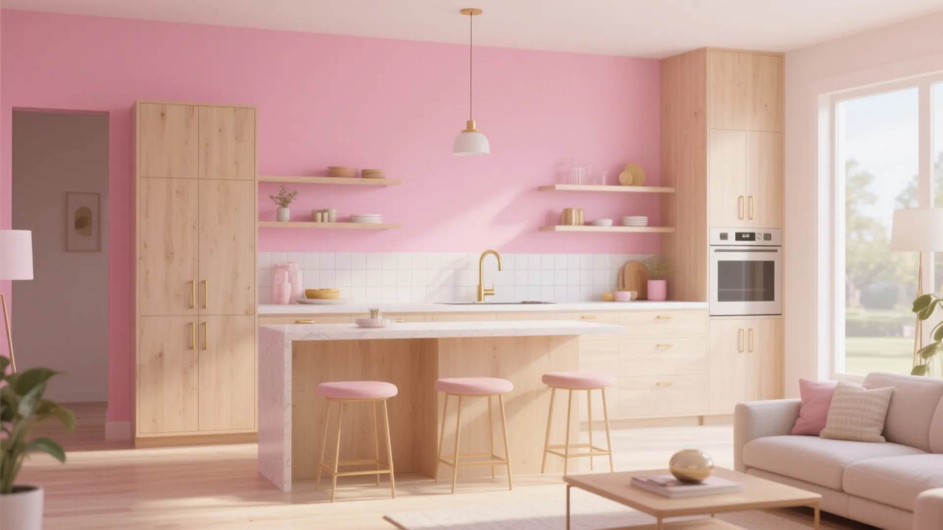 3. Millennial Pink Accent Wall