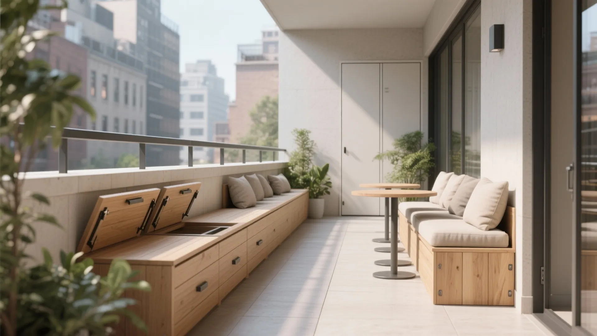 Minimalist Balcony Storage That Disappears