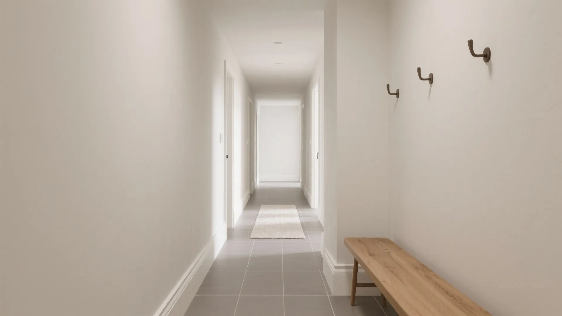 Minimalist tile palette for a calm hall