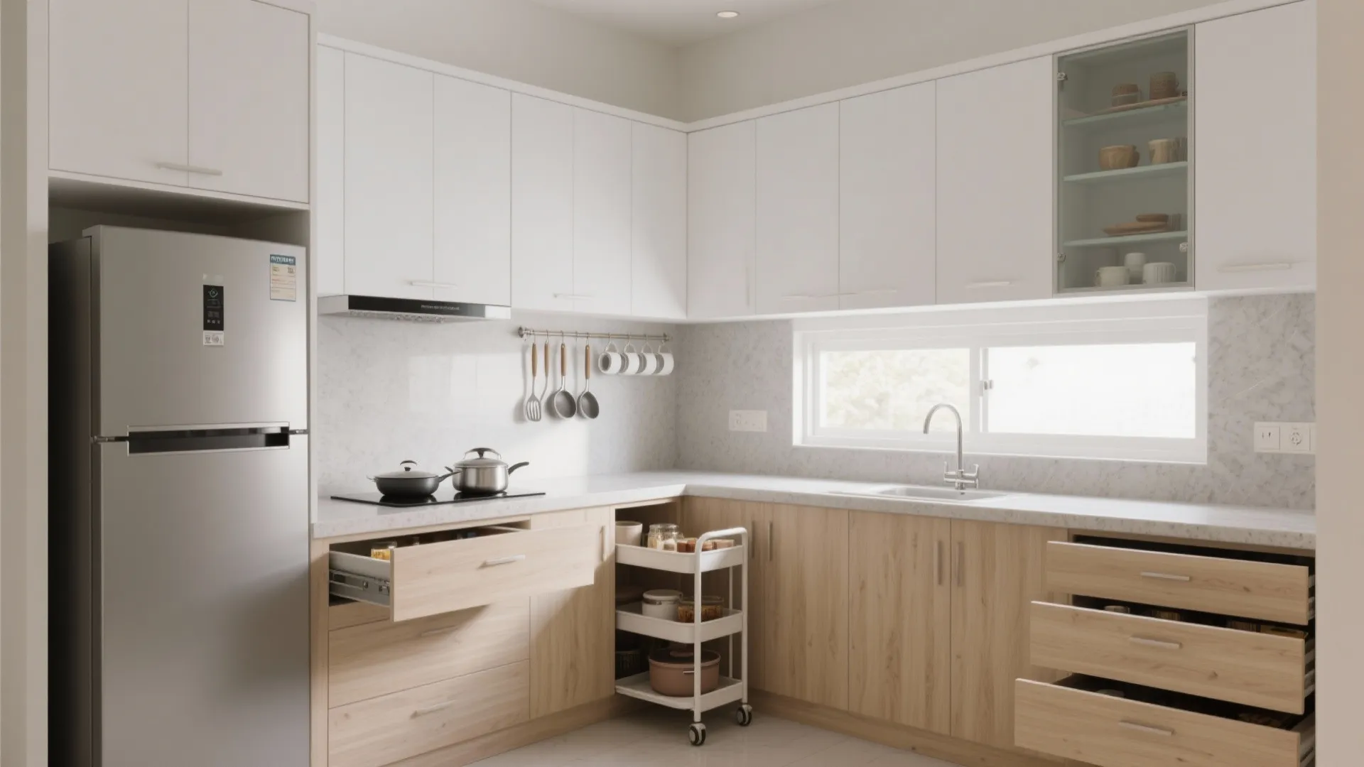 Minimalist kitchen storage that actually works