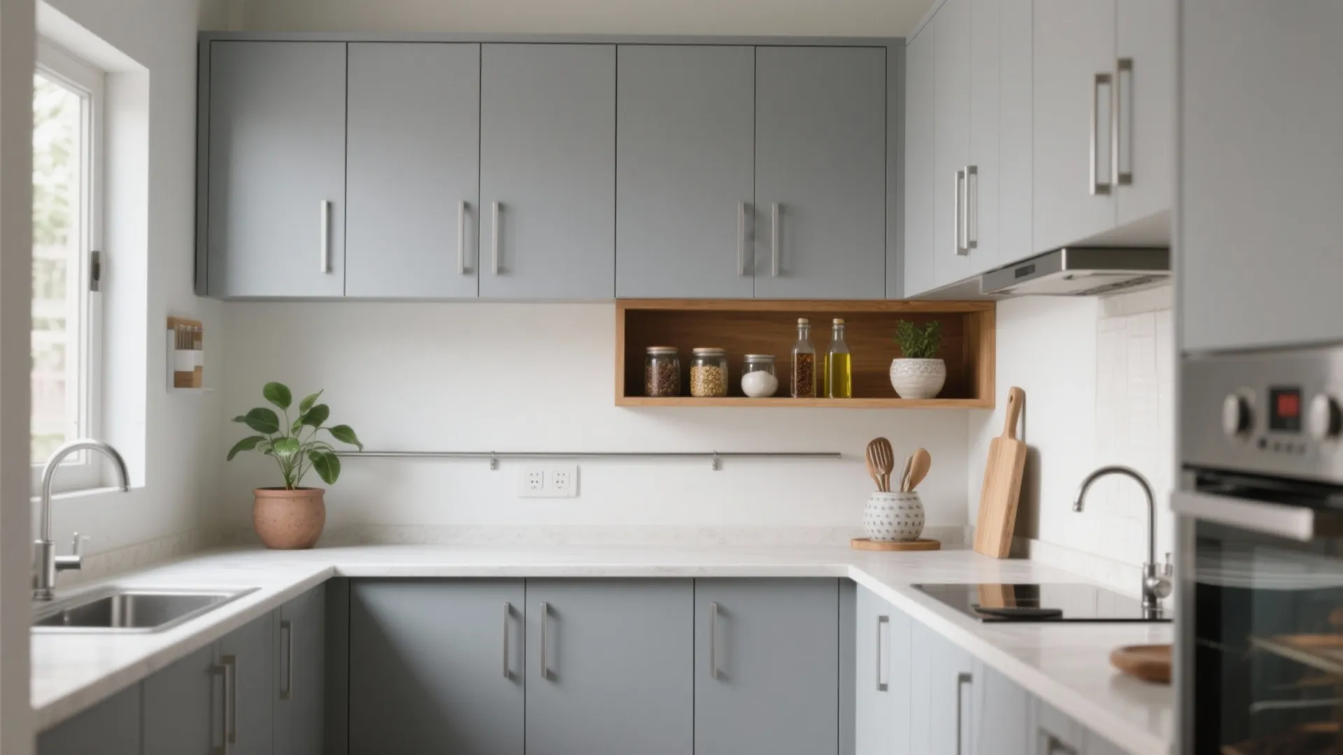 Minimalist kitchen storage that works in Chennai 1 BHKs