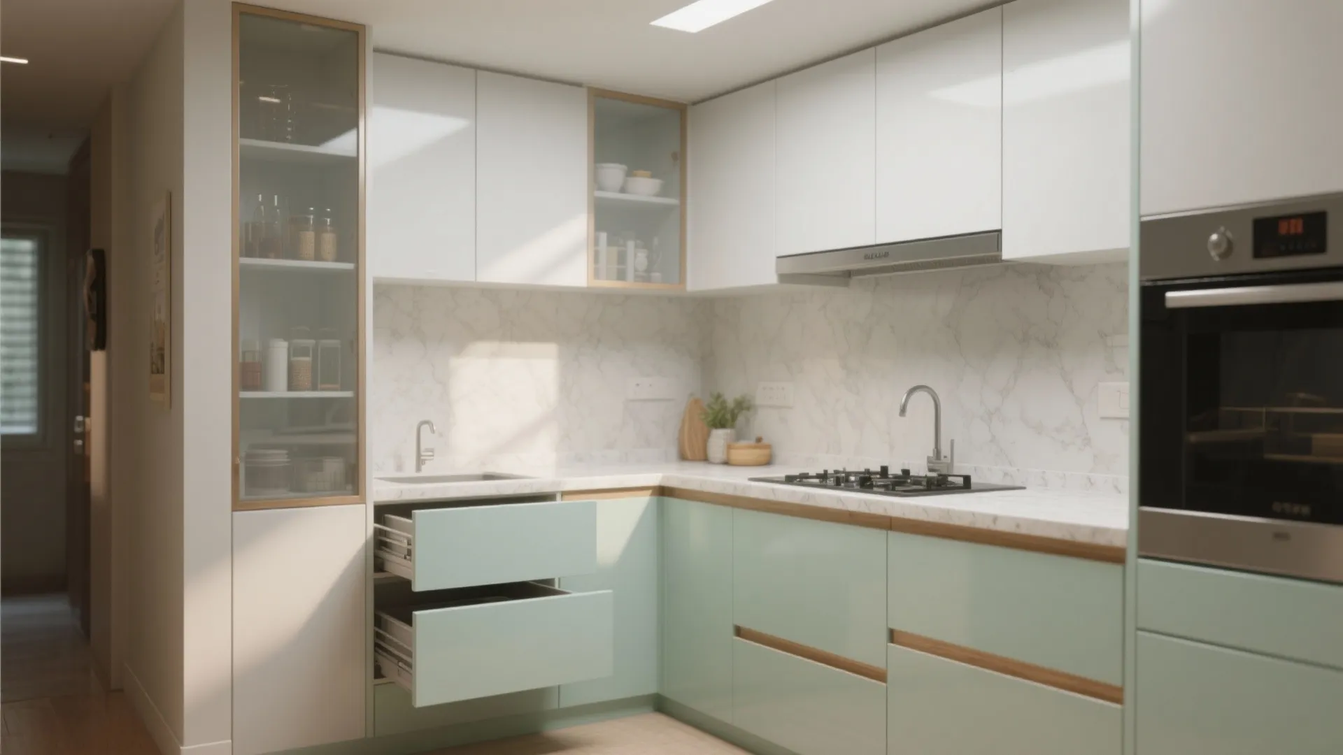 Minimalist Kitchen Storage for 2 BHKs