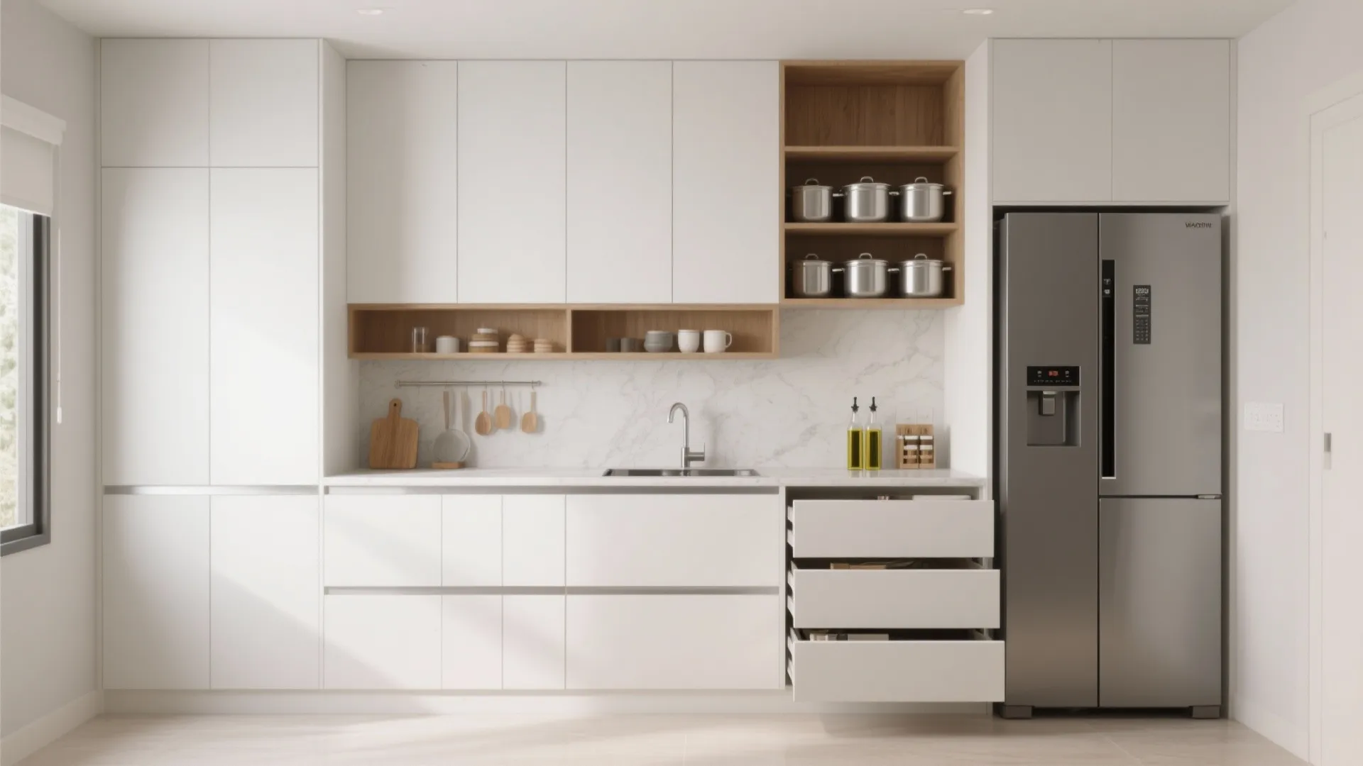 Minimalist kitchen storage that actually works