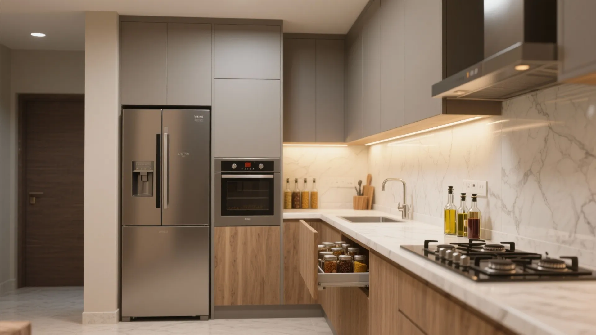 Minimalist kitchen storage that actually hides the mess