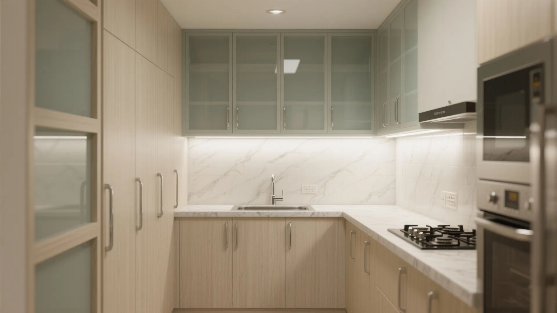 1) Minimal kitchen storage that works hard (and looks light)