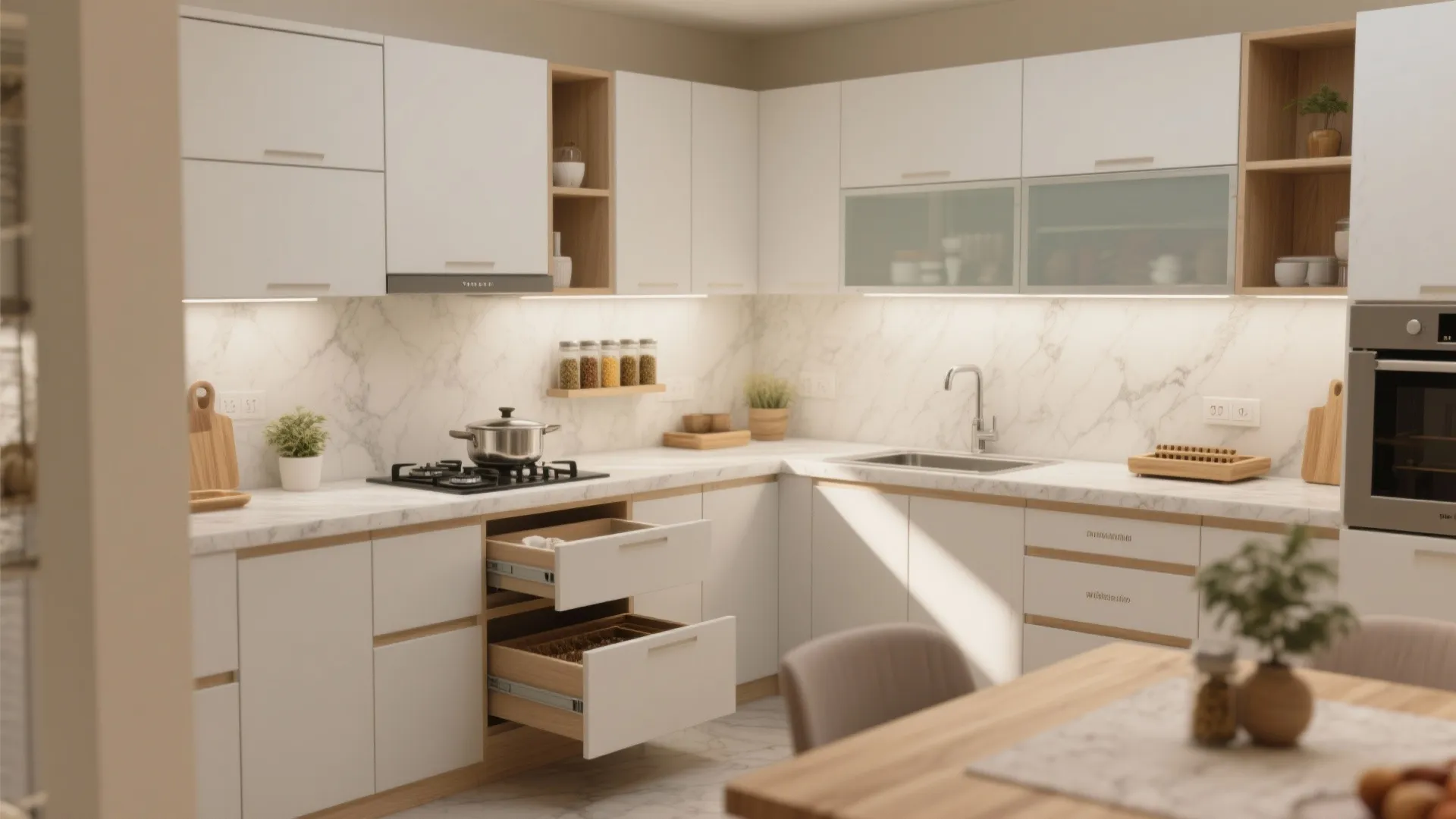 Minimalist kitchen storage that actually works