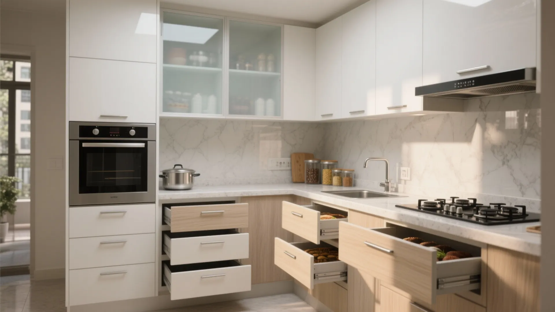 Minimalist kitchen storage that really works