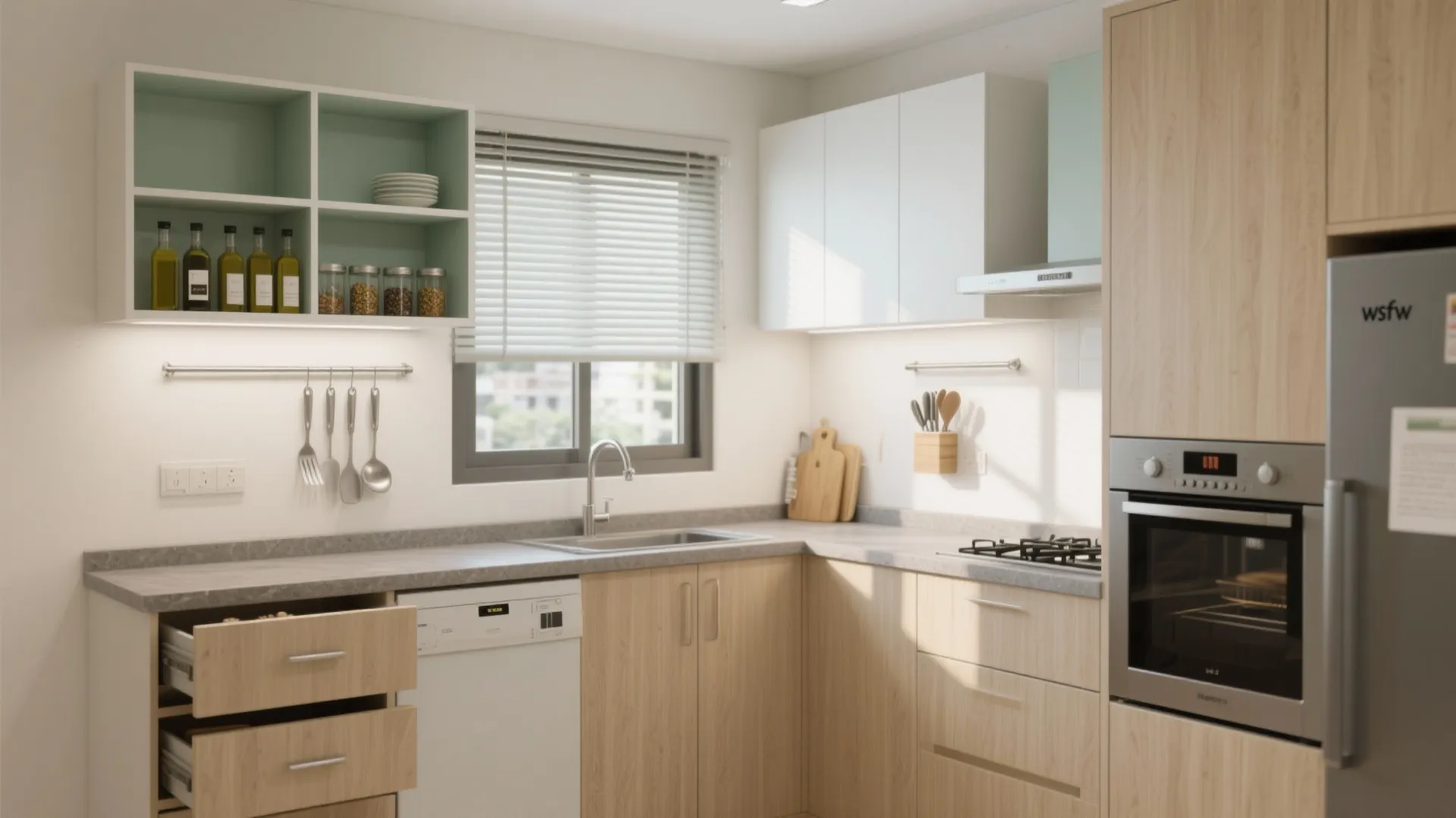 Minimalist kitchen storage that actually breathes