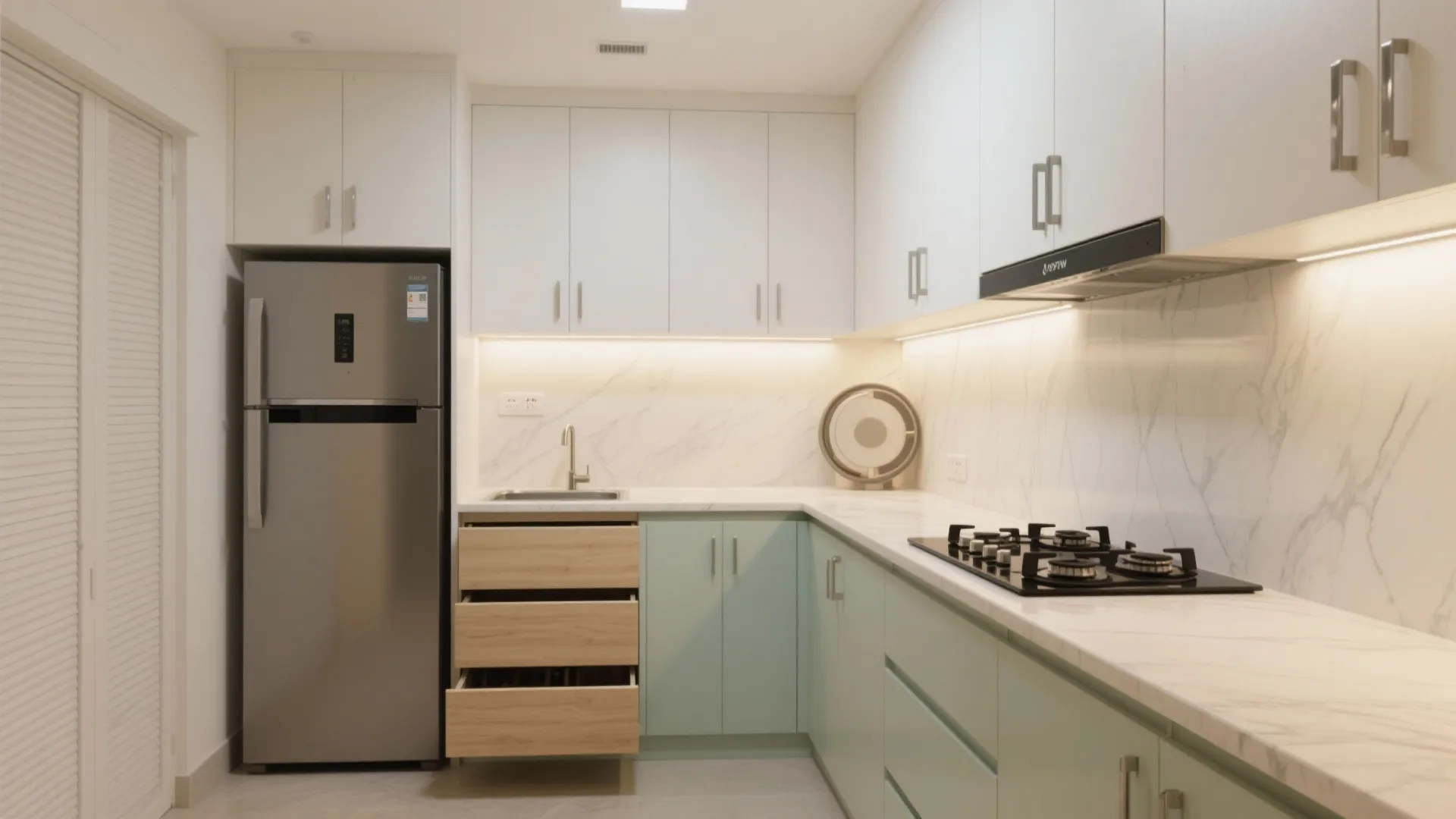 Minimalist Kitchen Storage for 1 BHKs