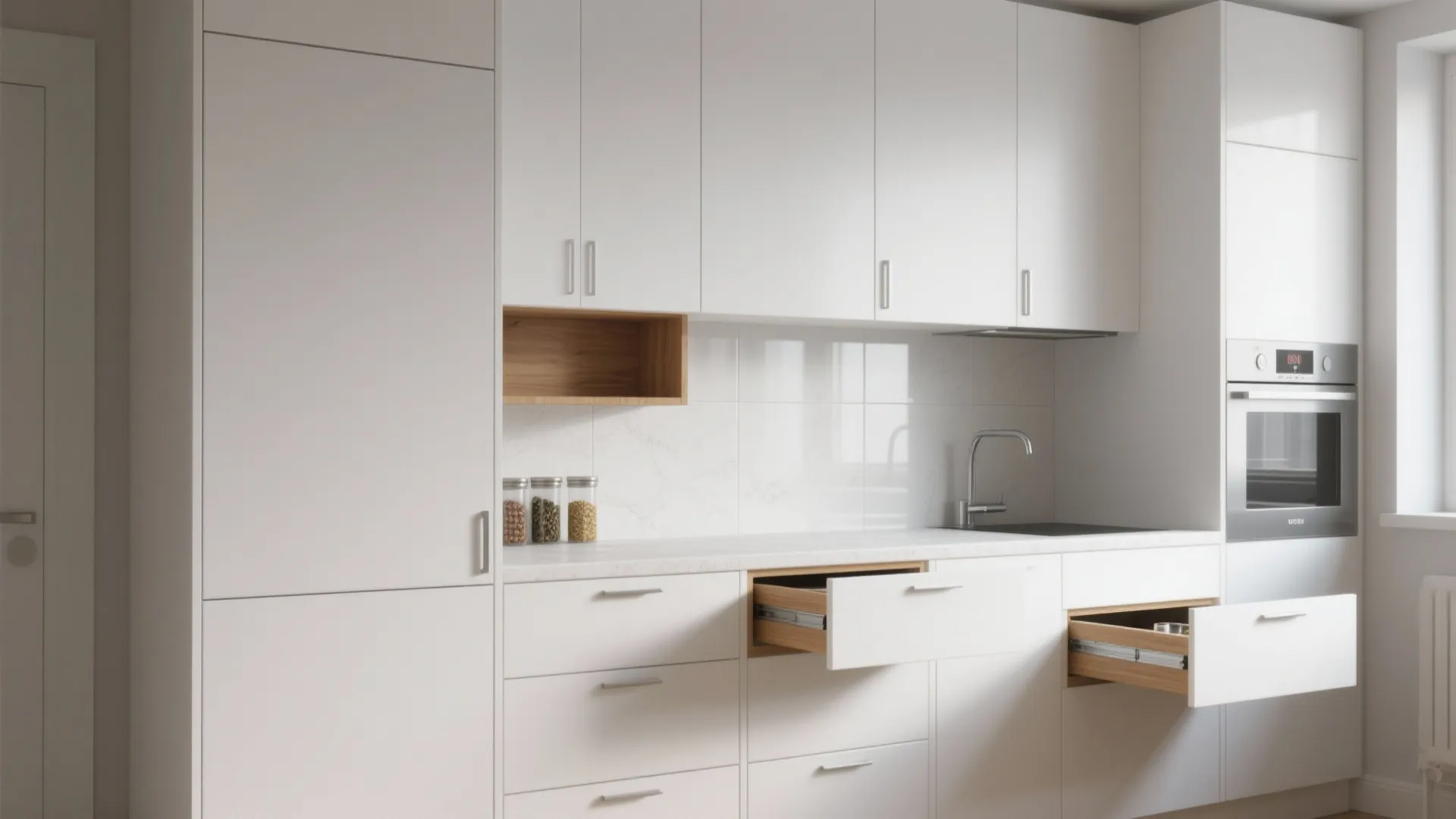 Minimalist kitchen storage that hides clutter