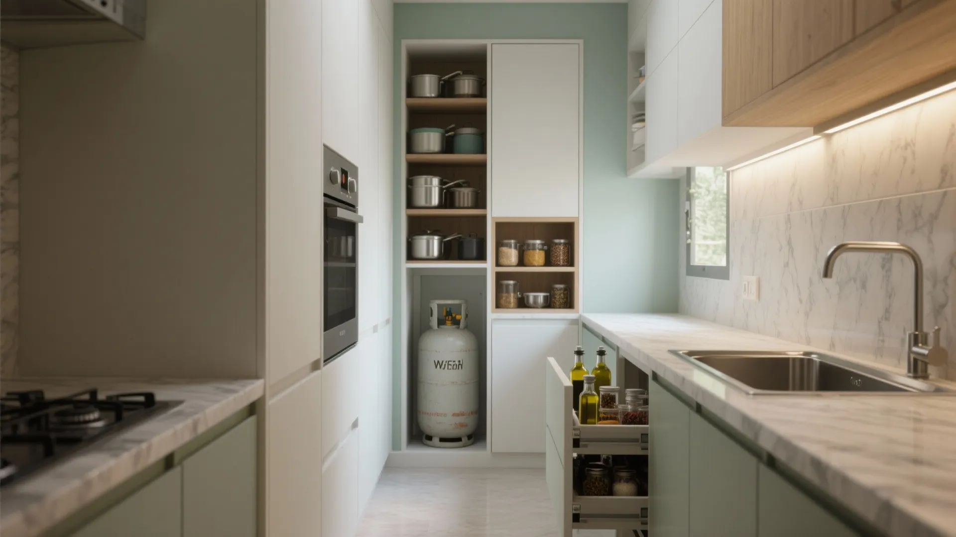 Minimalist kitchen storage