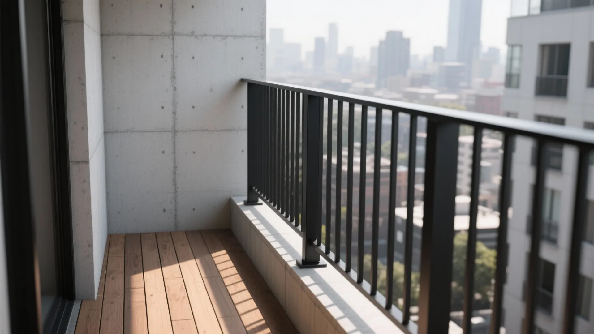 Minimal steel railings with slim profiles