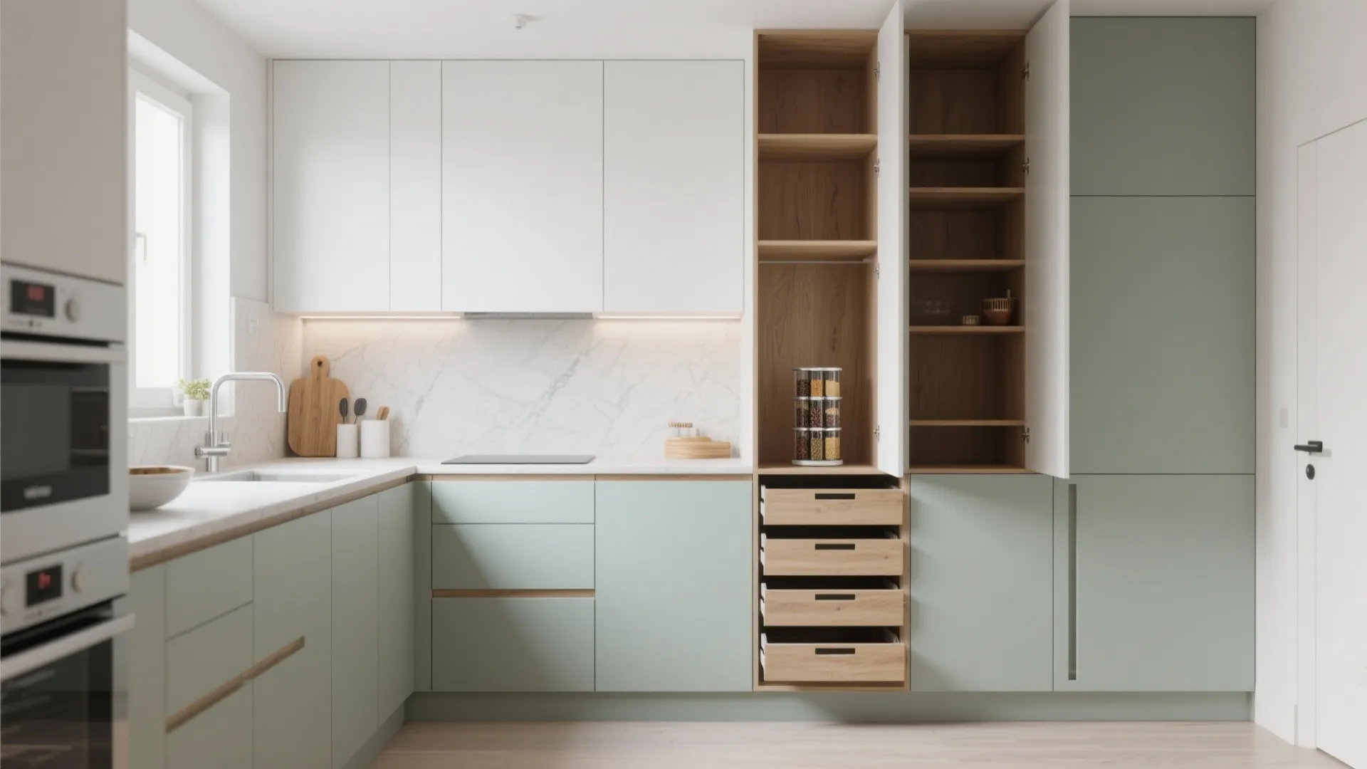 Minimalist kitchen storage that actually works