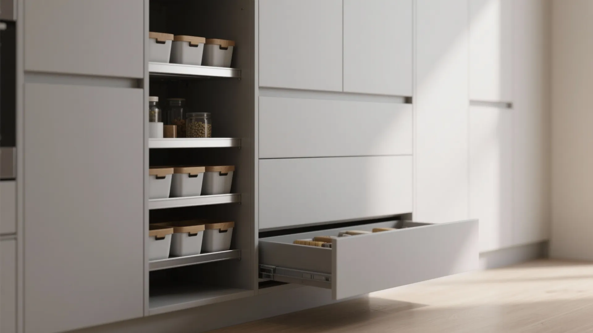 Minimalist kitchen storage that hides clutter