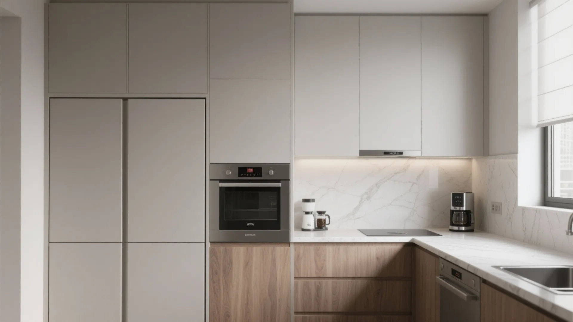 Minimalist kitchen storage that disappears