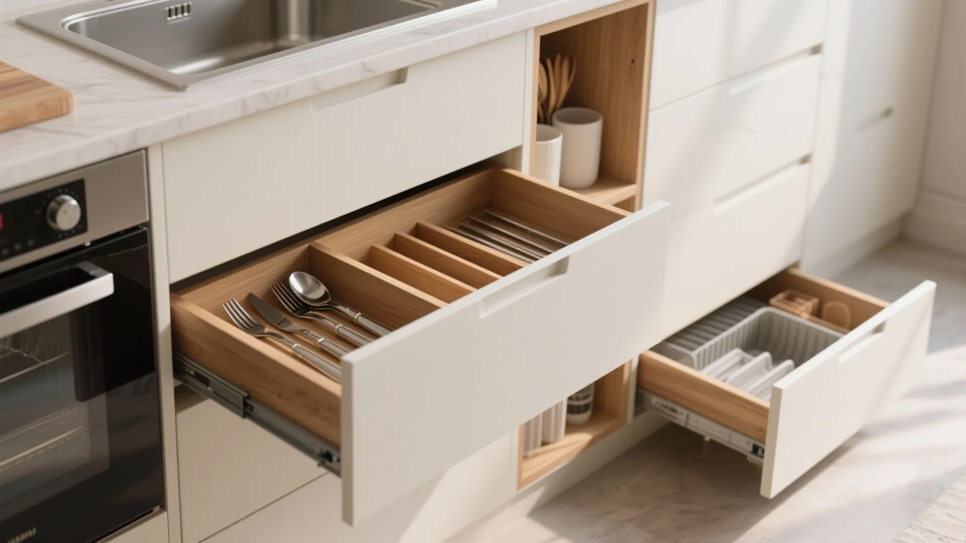 Minimalist kitchen storage that actually works