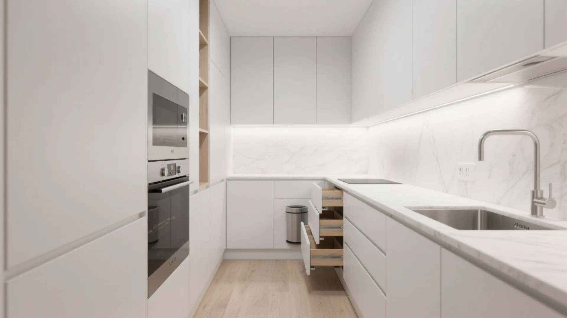 Minimalist kitchen storage that earns you breathing room