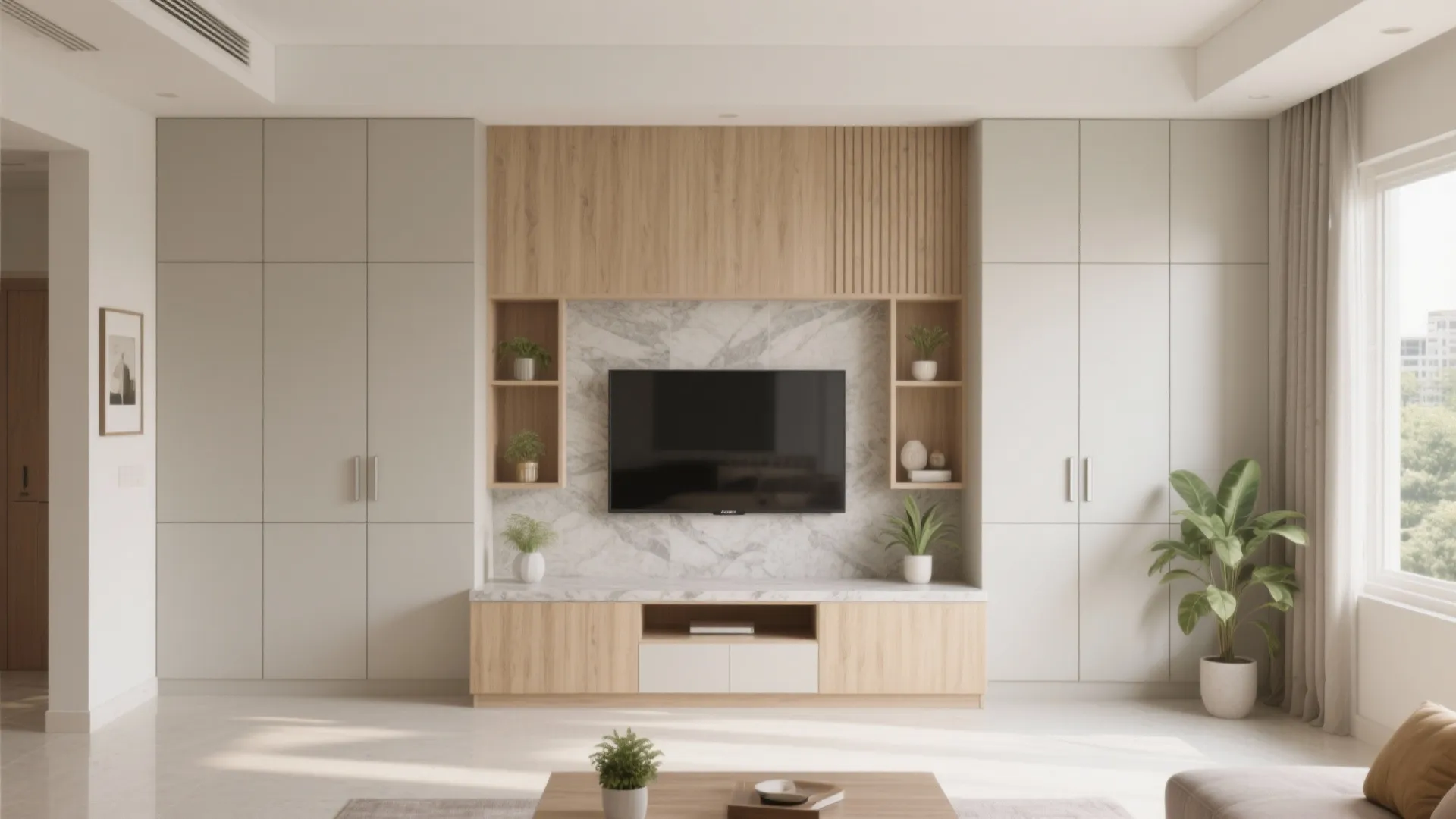 Minimalist living-room storage that calms the space