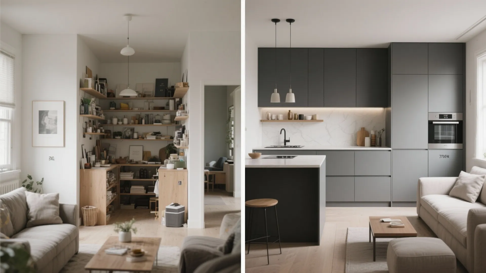 Minimalist kitchen storage that actually hides the mess