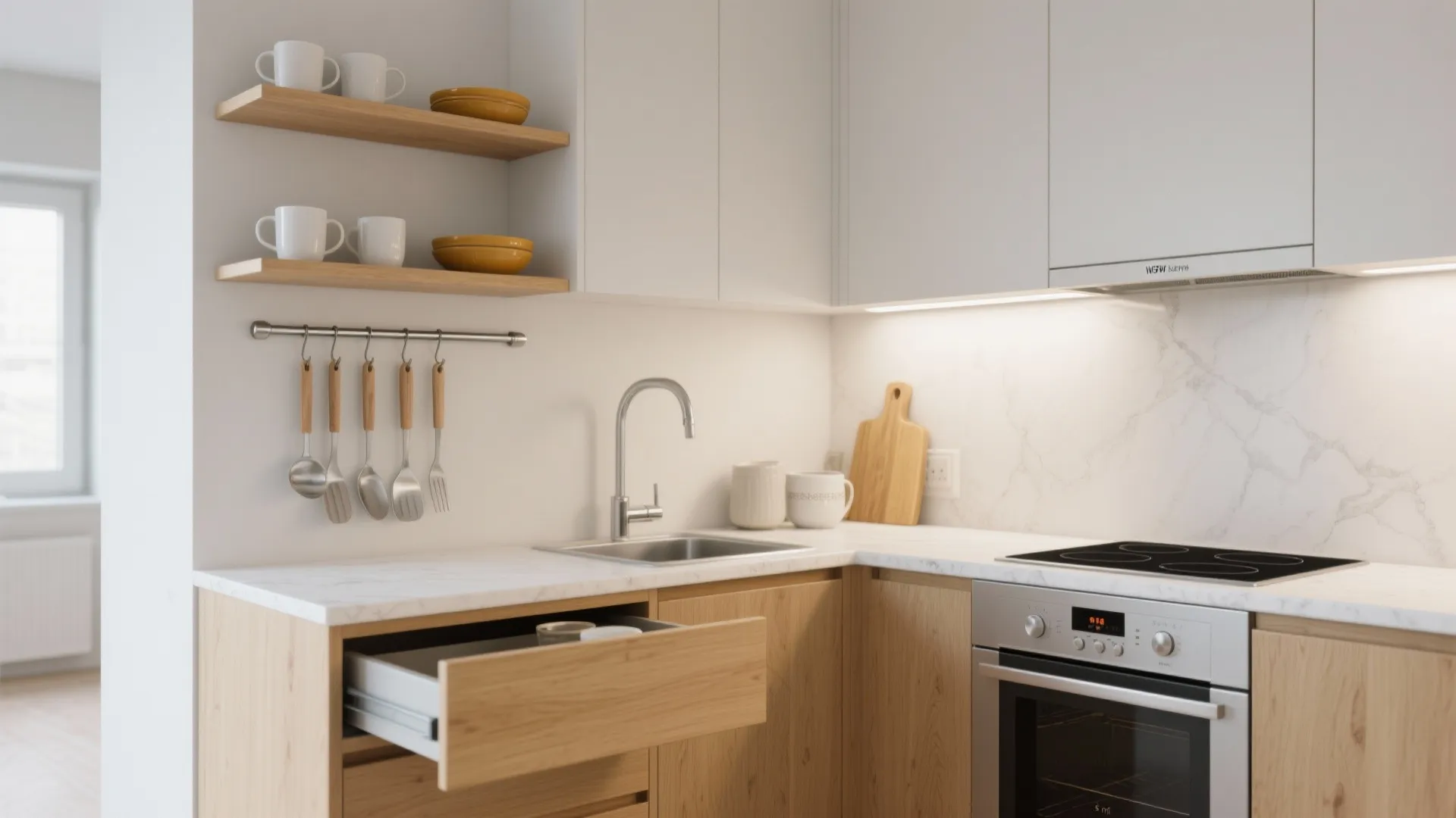 Minimalist Kitchen Storage for Calm Efficiency