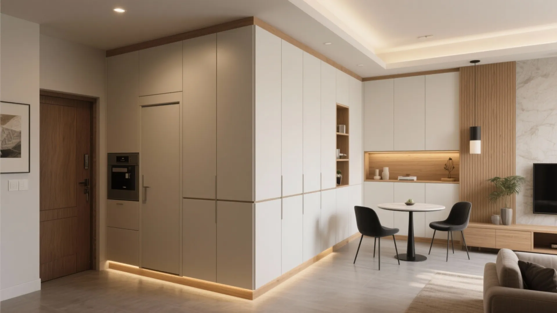 Minimalist storage that disappears into the architecture