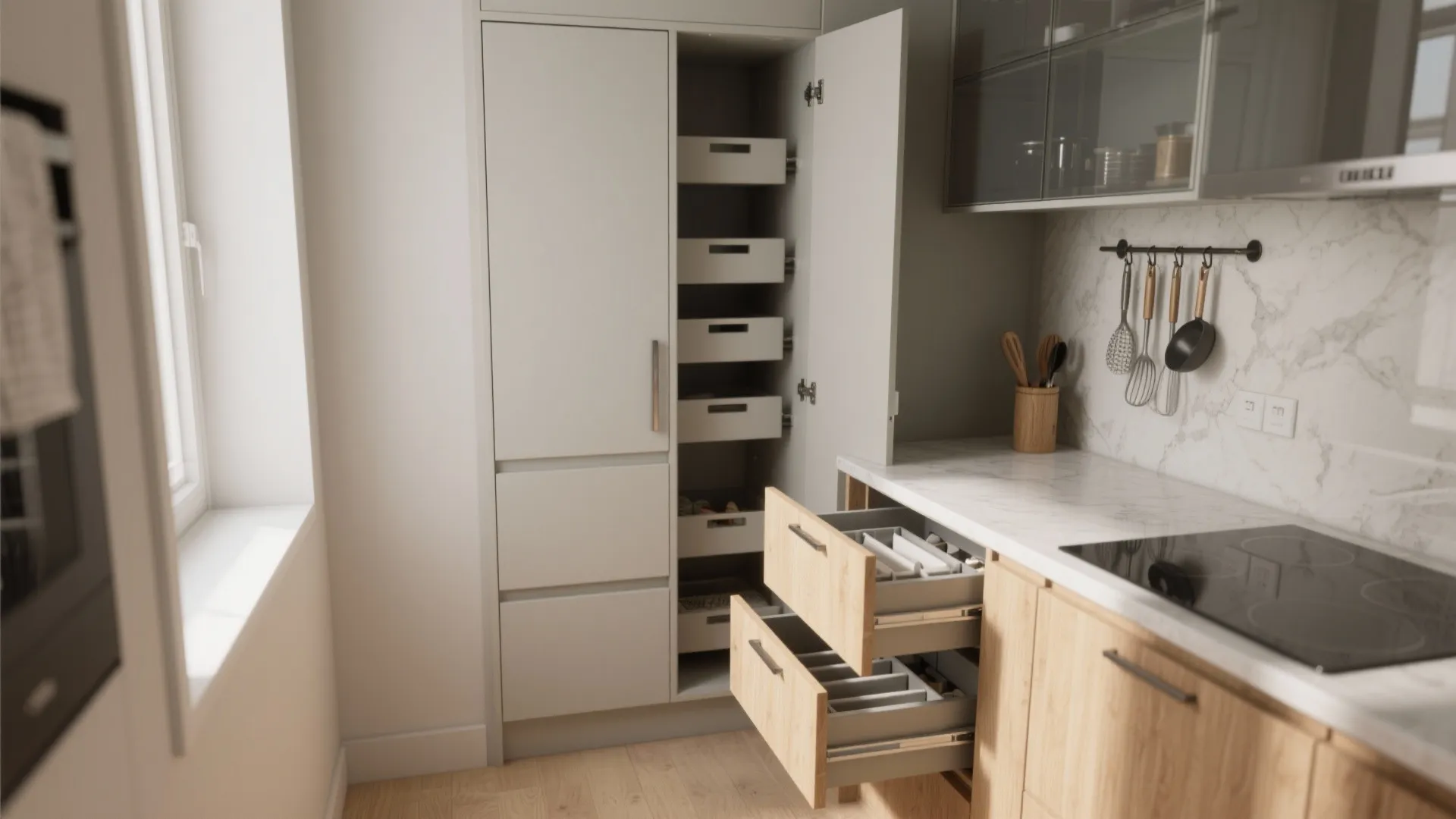 Minimalist kitchen storage that actually works