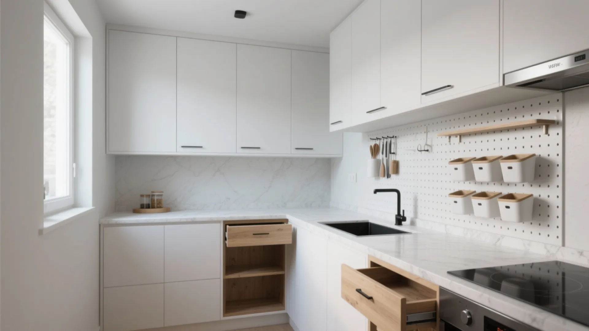 Minimalist kitchen storage that actually fits real life
