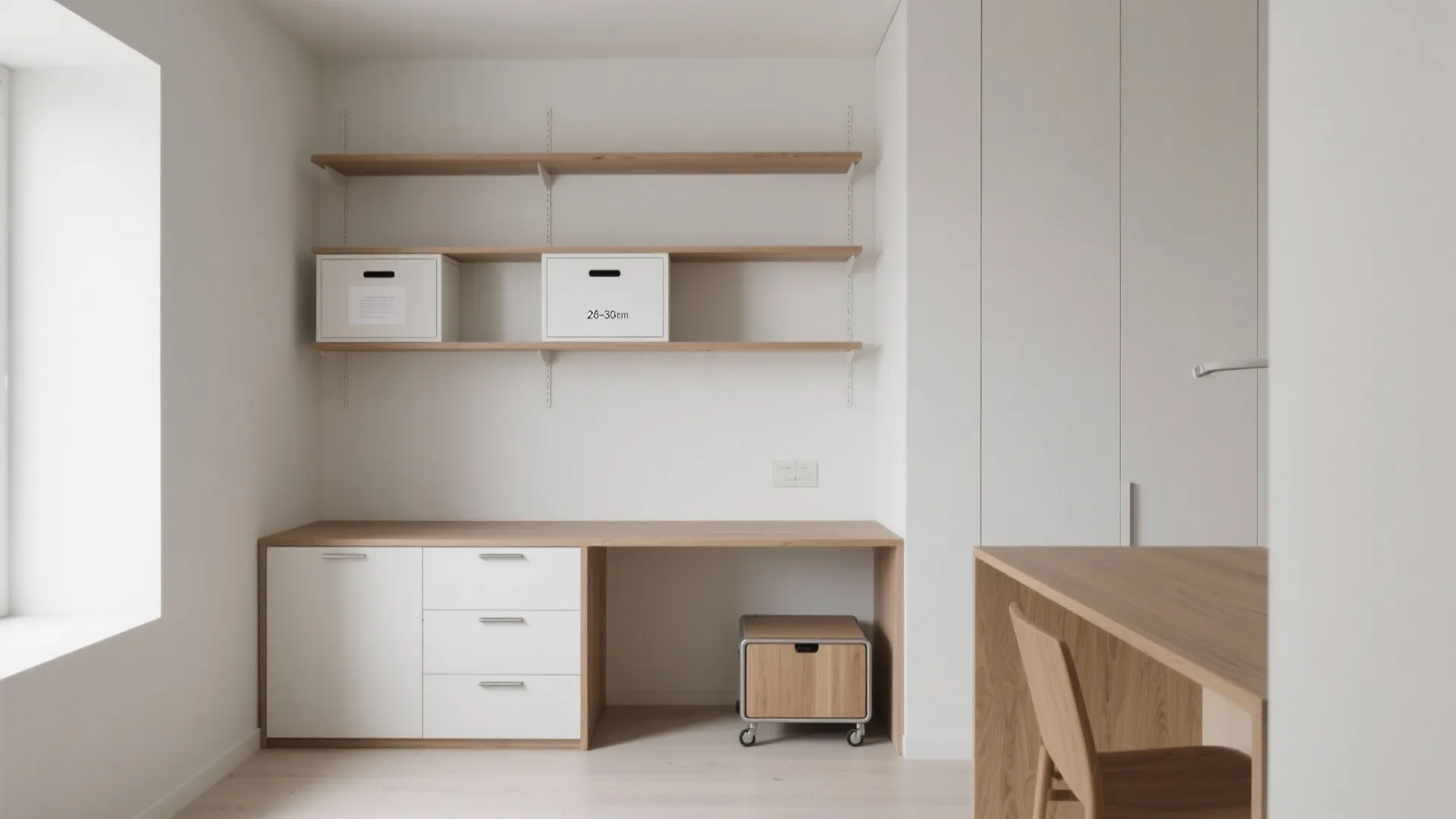 Minimalist study storage that calms the mind