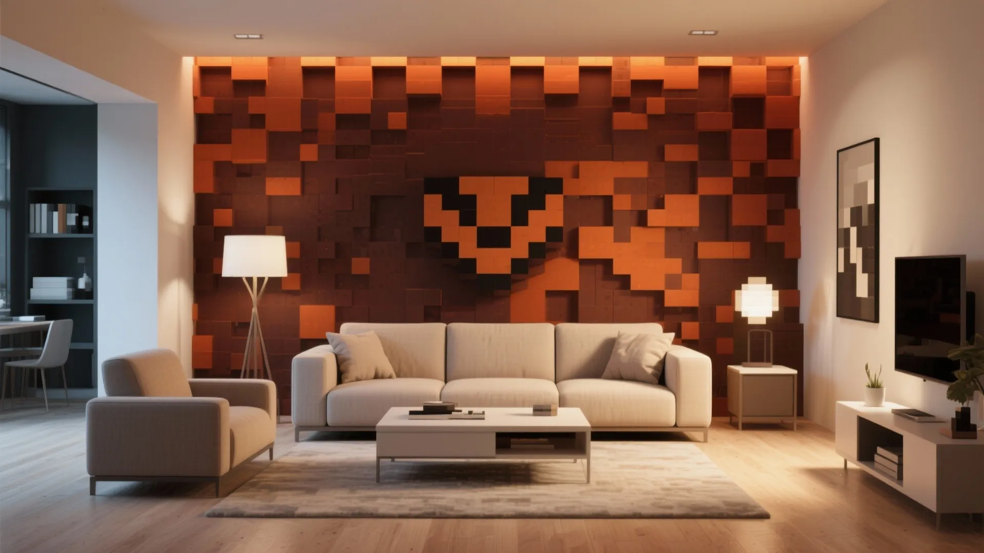 Accent Wall with Contrasting Material