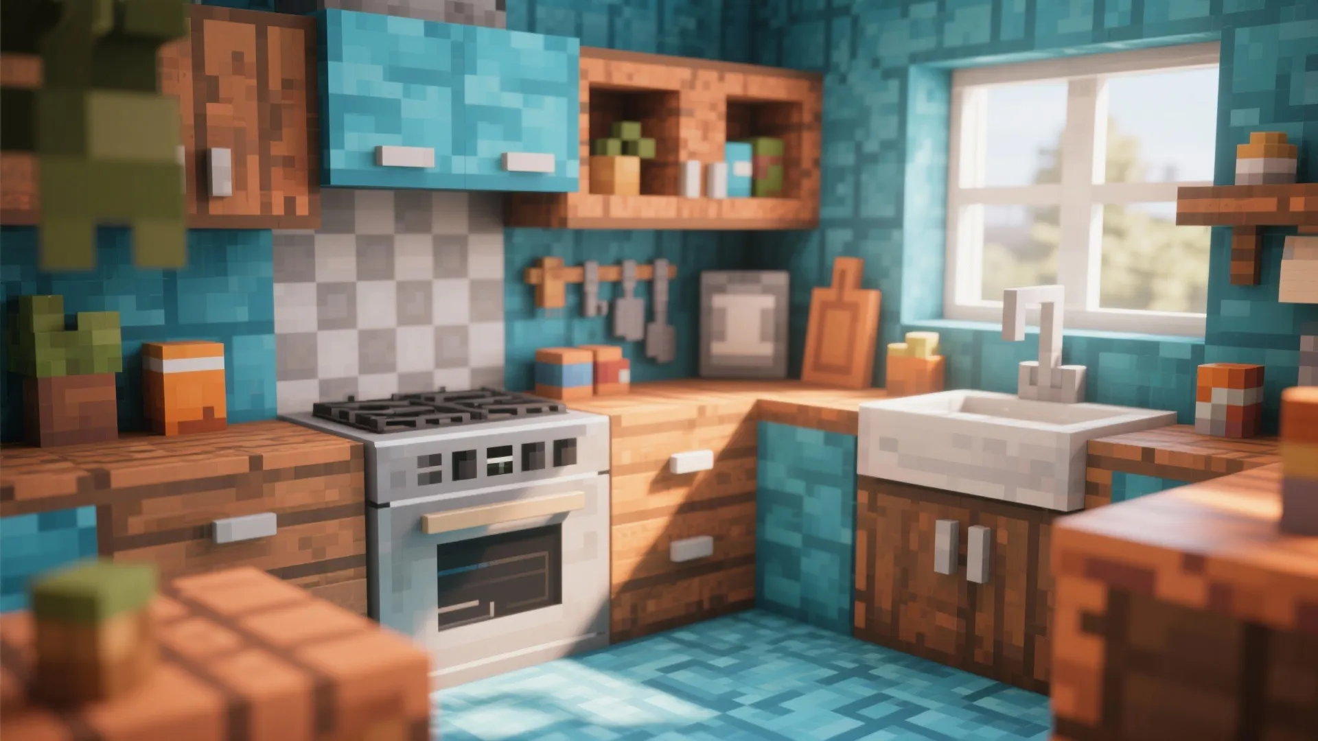 9. Color-Themed Kitchen