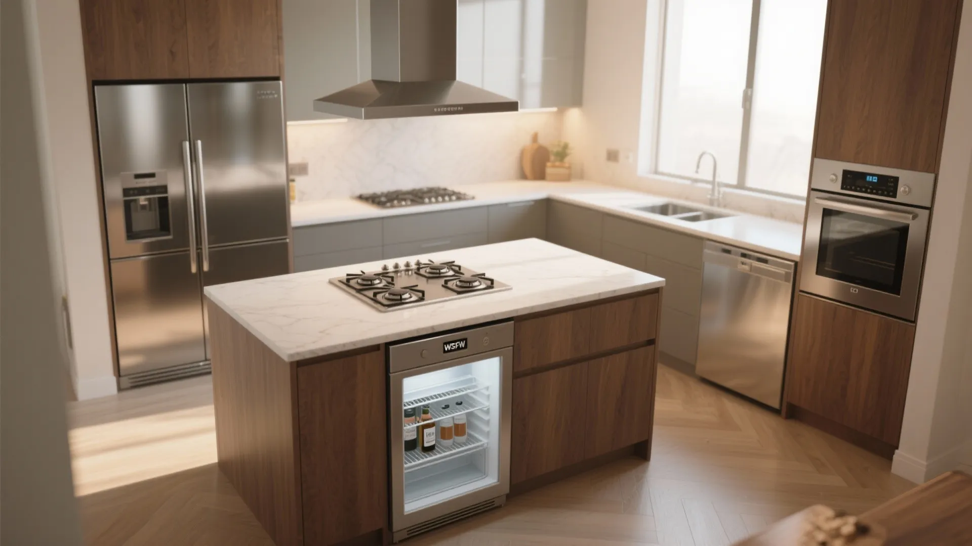 3. Appliance-Integrated Mini-Island